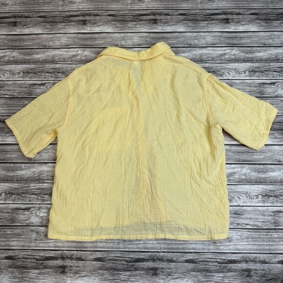 Stars Above Women's Button Down Blouse Shirt XS Extra Small Light Butter Yellow - Picture 13 of 13